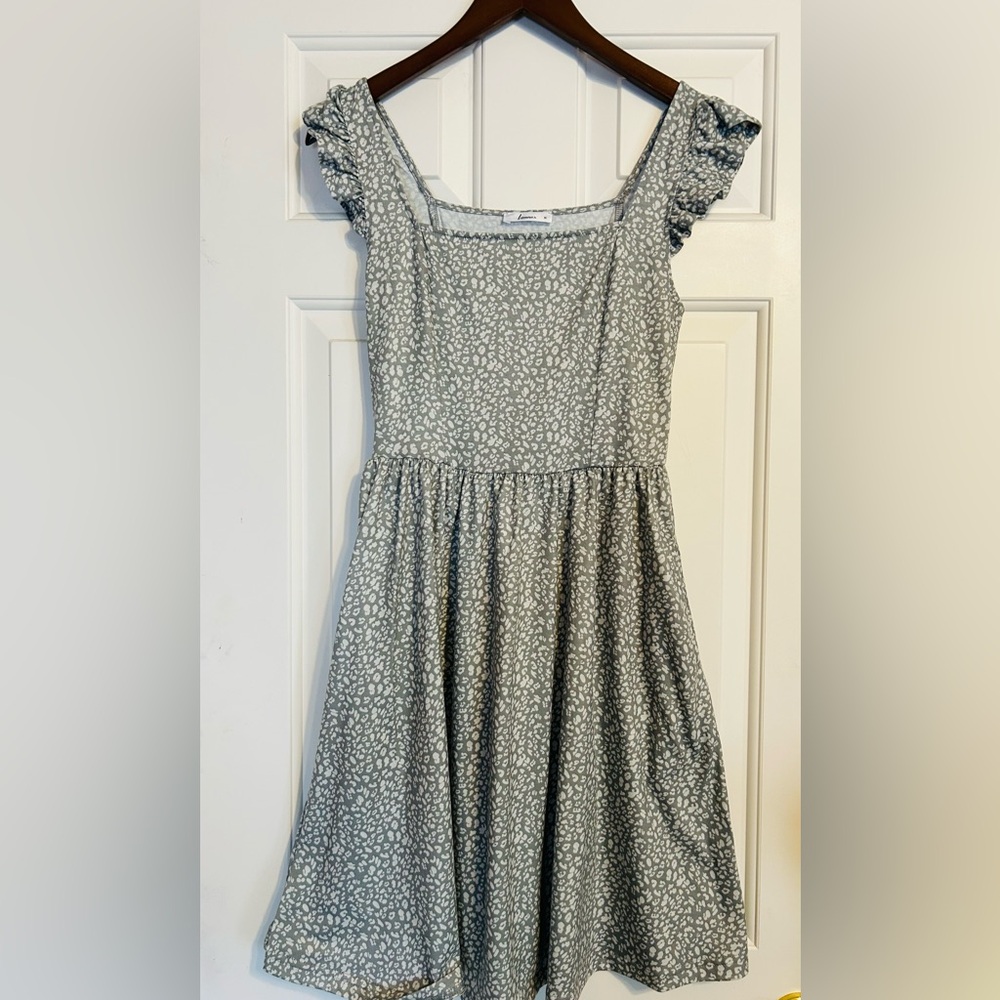 Loemes Green Floral Square Neck Sundress with Pockets Size Small